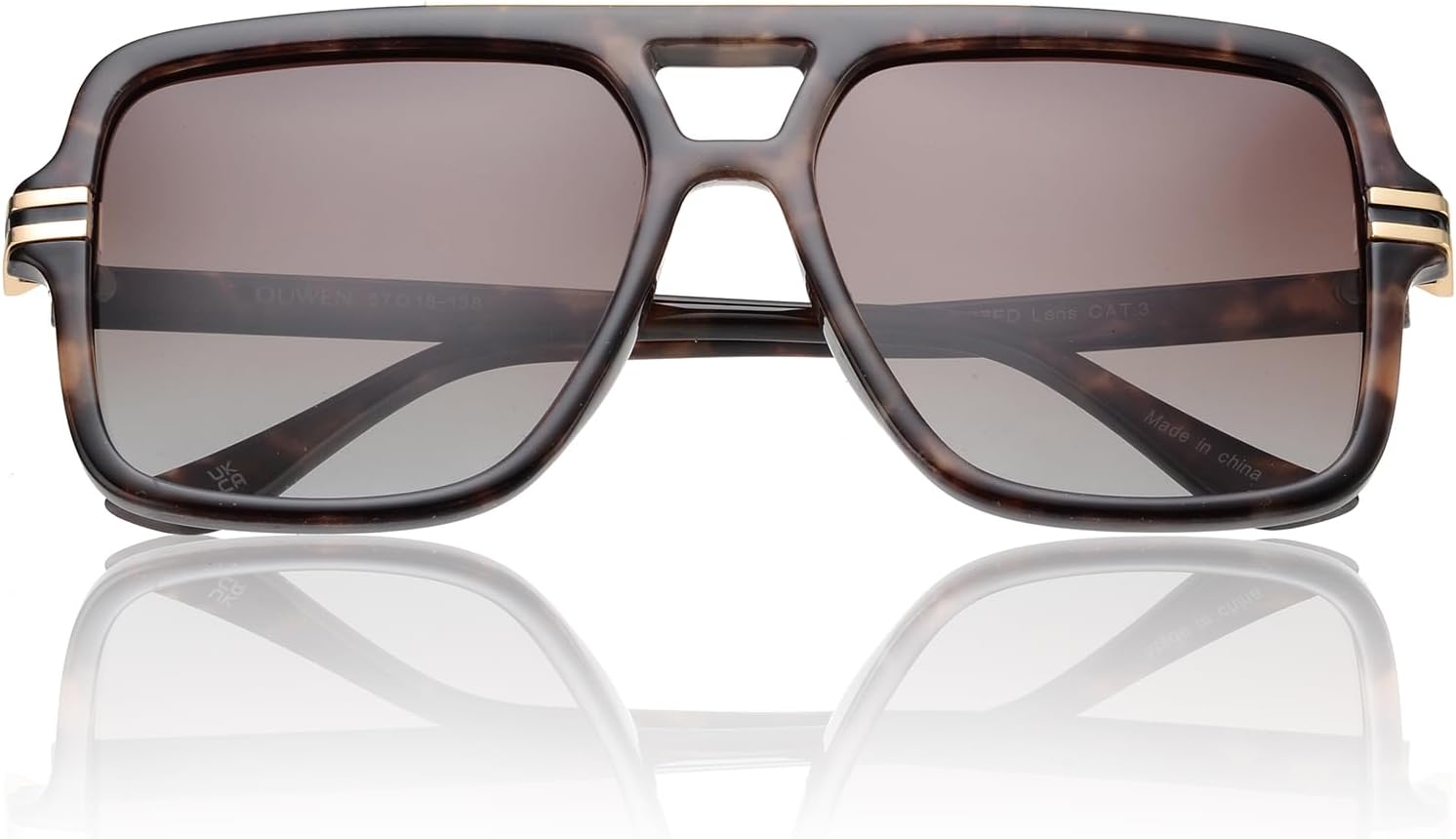 OUWEN Retro Oversized Polarized Square Sunglasses Womens Mens, Trendy Designer Big Rectangle Sun Glasses OW2237