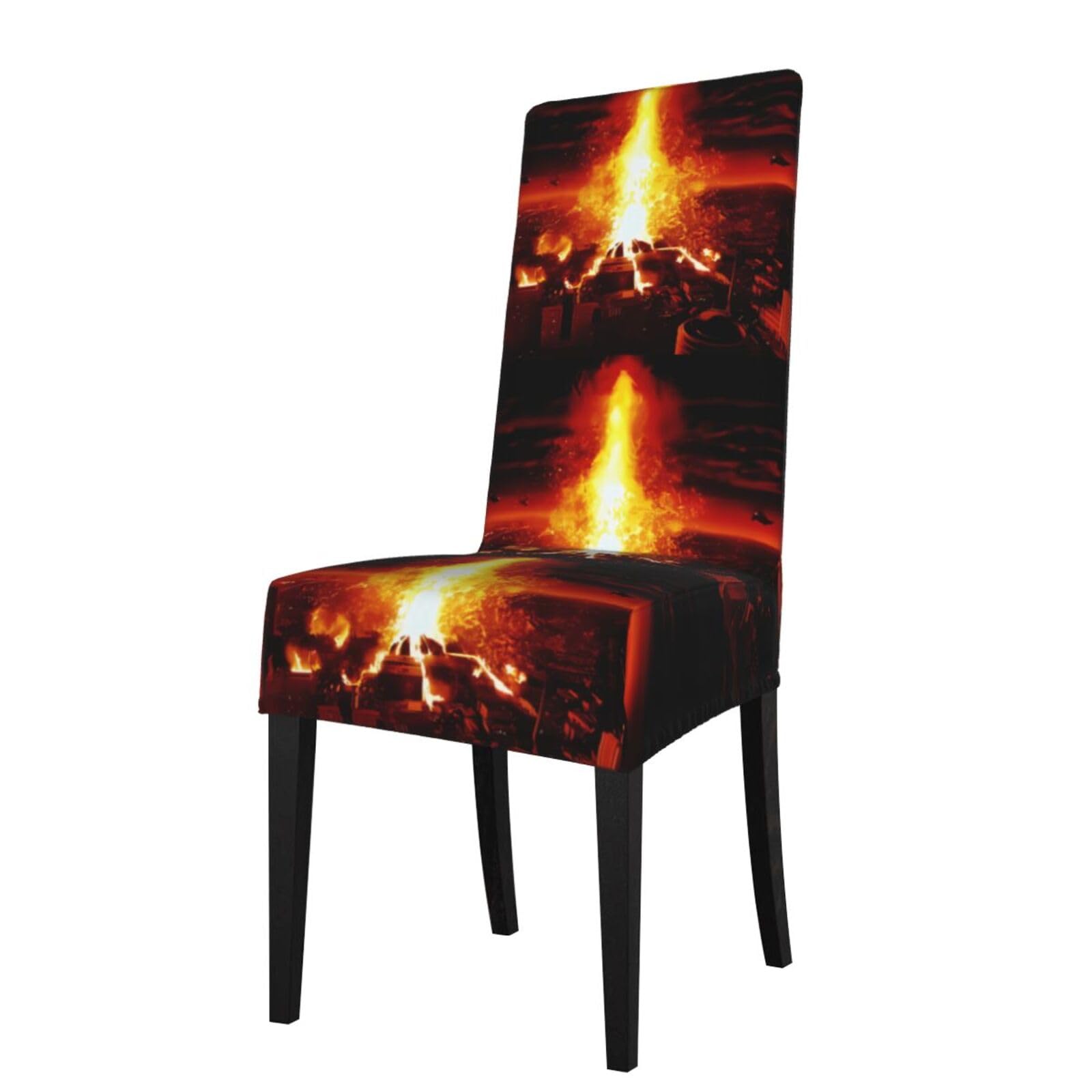 YYHHAOFA Volcano Prints Protection Cover for Dining Chair - Stretch Slipcovers, Easy Refresh for Your Dining Room & Event Decor