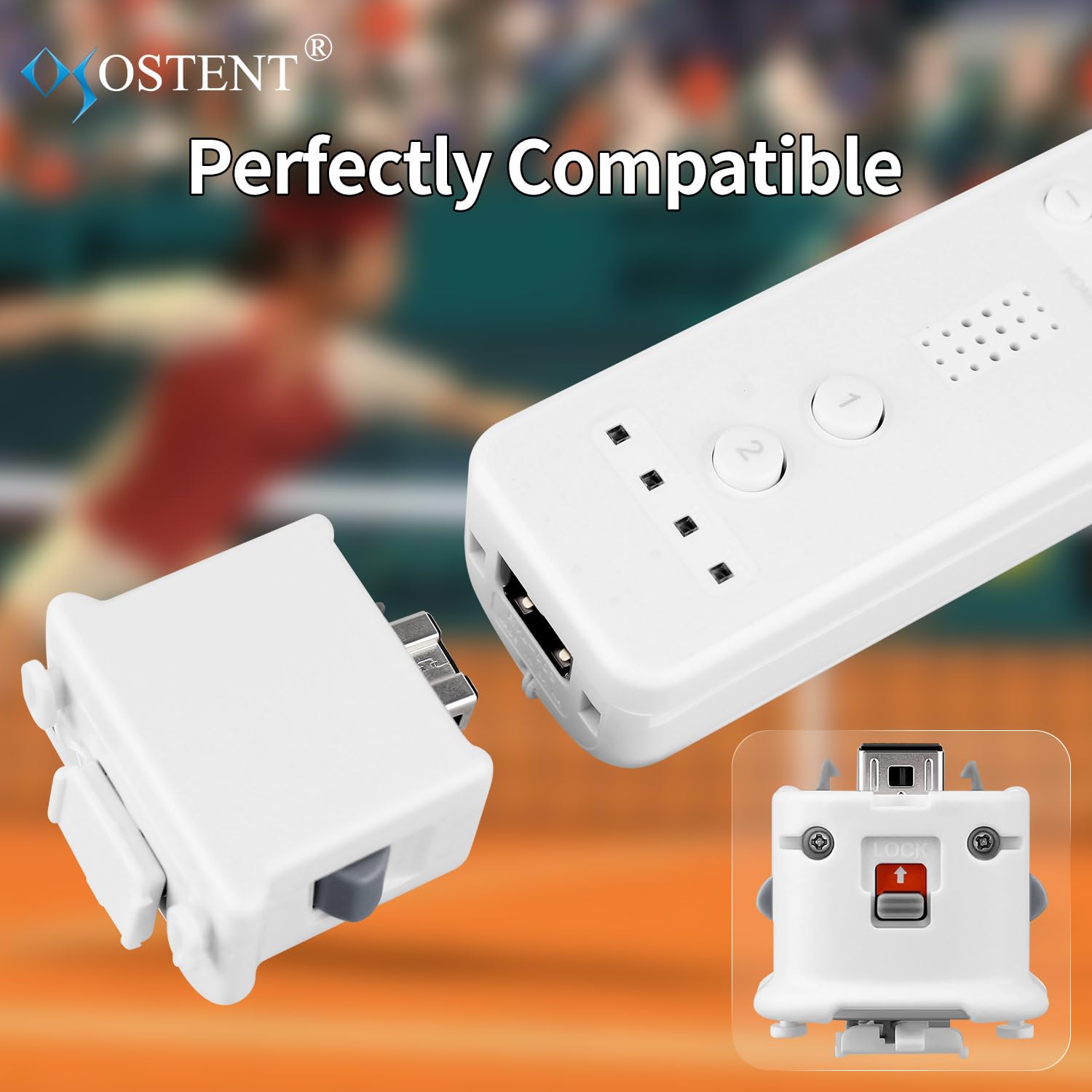 OSTENT Custodia in silicone Motionplus Motion Plus + compatibile per telecomando Nintendo Wii Game Color White