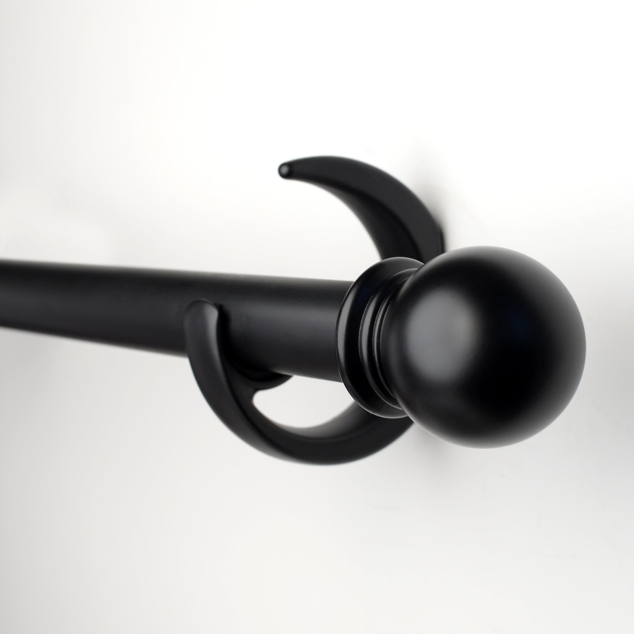 Photo 1 of VKR Black Curtain Rod Set, 16-88 inch Adjustable