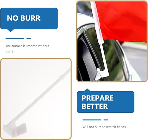 Miniatura 4 de Yardwe 10 piezas de asta de bandera de automóvil, clips de ventana, soporte para poste de bandera para ventanas de automóvil, soporte para bandera