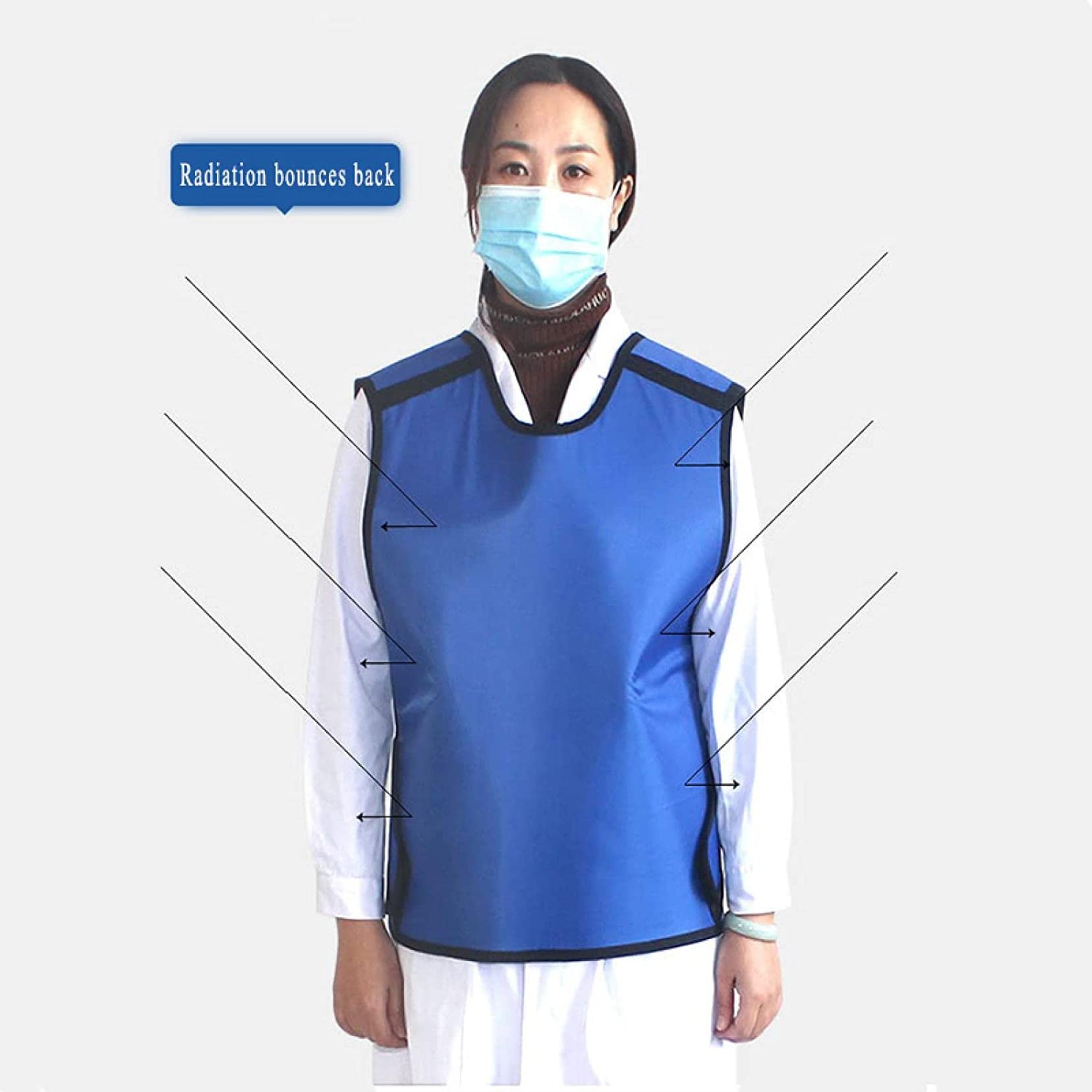 Escudo Plomo Rayos X Radiología,Chaleco Plomo Equivalencia Plomo 0,5,para Ropa Protectora Plomo Médico,Blue-0.35