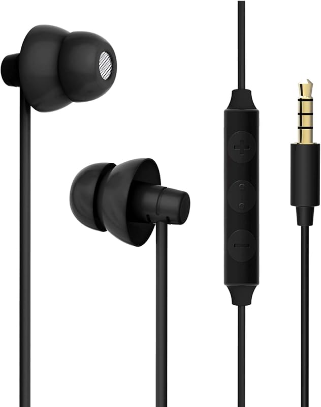 Sleep Earbuds, Ultra-Soft Comfortable Noise Isolating Earplugs Workout Headphones in-Ear Earphones w/Mic & Volume Control - Perfect for Side Sleeper Air Travel, Meditation & Insomnia
