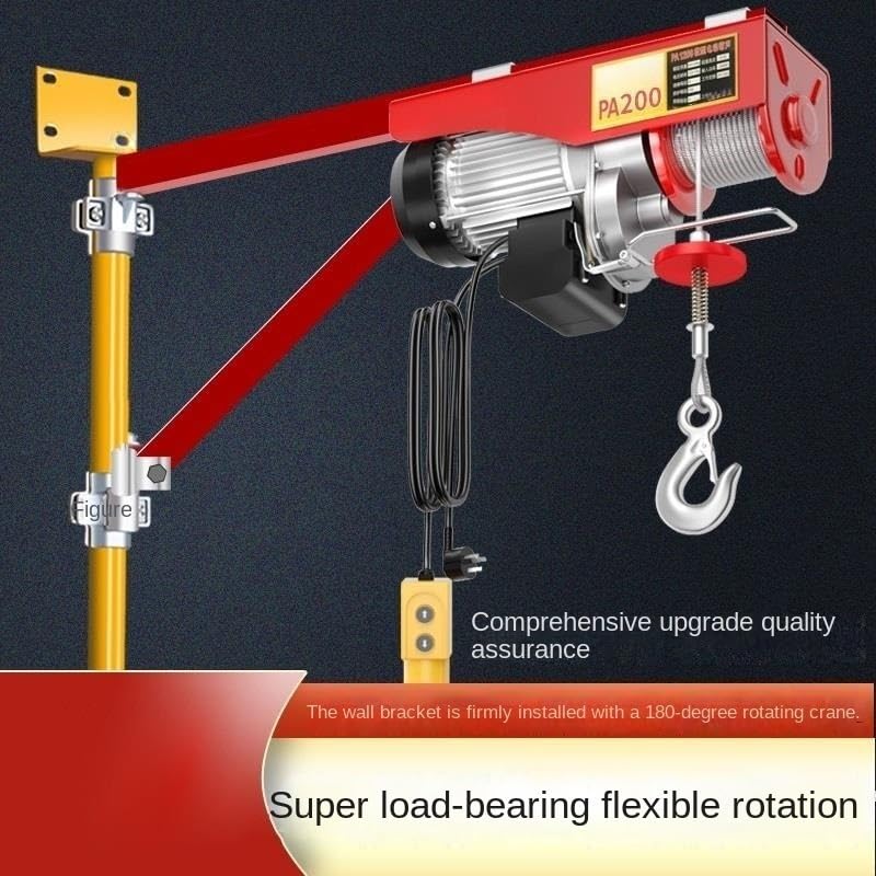 OTQEFTN Electric Hoist 220V Crane + Wall Rotating Bracket, Household Small Lifting Crane (Color : PA600 Bracket+20m Hoist) (Pa300 Bracket+20m Hoist)