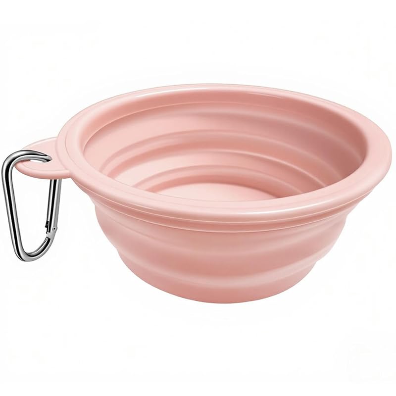 Tigelas Dobráveis de Silicone para Viagem para Cães e Gatos AYECEHI com Mosquetões, Pacote com 2