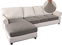 Vista 107 de H.VERSAILTEX 2025 New Sectional Couch Covers 8 Pieces Stretch Sofa Covers for Sectional Sofa Set Separate L Shaped Couch Cover for Both Left/Right