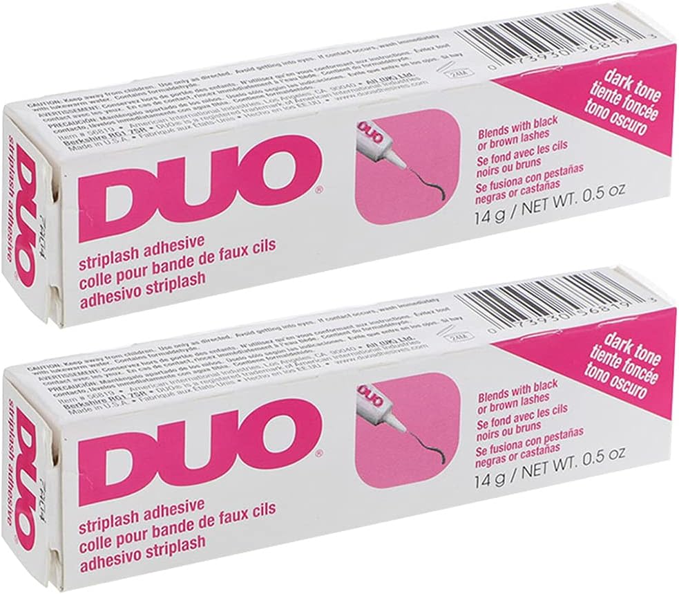 Strip Lash Adhesive Dark Tone for False Strip Eyelash, 0.5 oz, 2-Packs