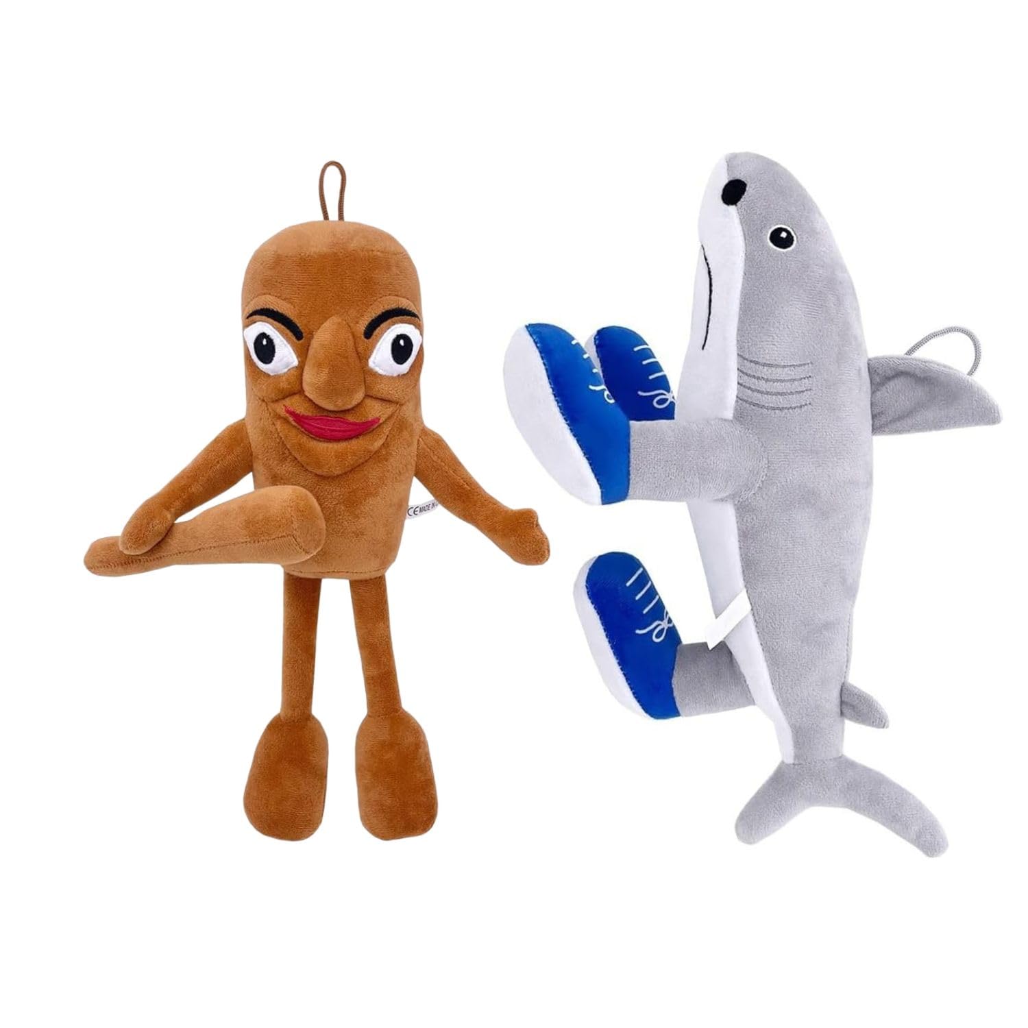 Benolls Tung Tung Tung Sahur Plush,2025 New Tralalero Tralala Plushish,Italian Brainrot Stuffed Figure Pillow Gift for Fans (Gray+Brown)