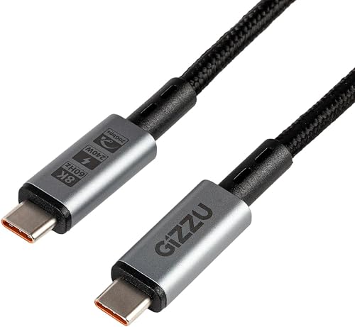 Gizzu 20Gbps 240W Type-C 3.2 to Type-C Cable, 1 Meter Length