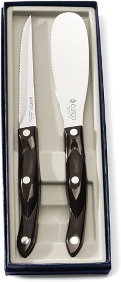 Cutco Club Mates #1822 Gift Box - Includes Spatula Spreader #1768 and Trimmer #1721 Dark Handles