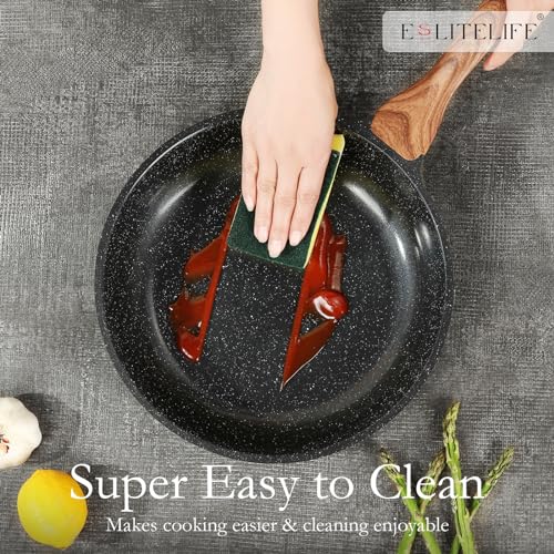 image for ESLITE LIFE Nonstick Ceramic Frying Pan Skillet, Non-Toxic Egg Omelett