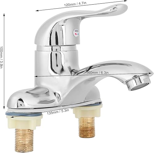 Miniatura 2 de Alvinlite Grifo de aleación de zinc, grifo de baño grifo de una sola manija de agua fría caliente válvula de mezcla para el hogar del hotel