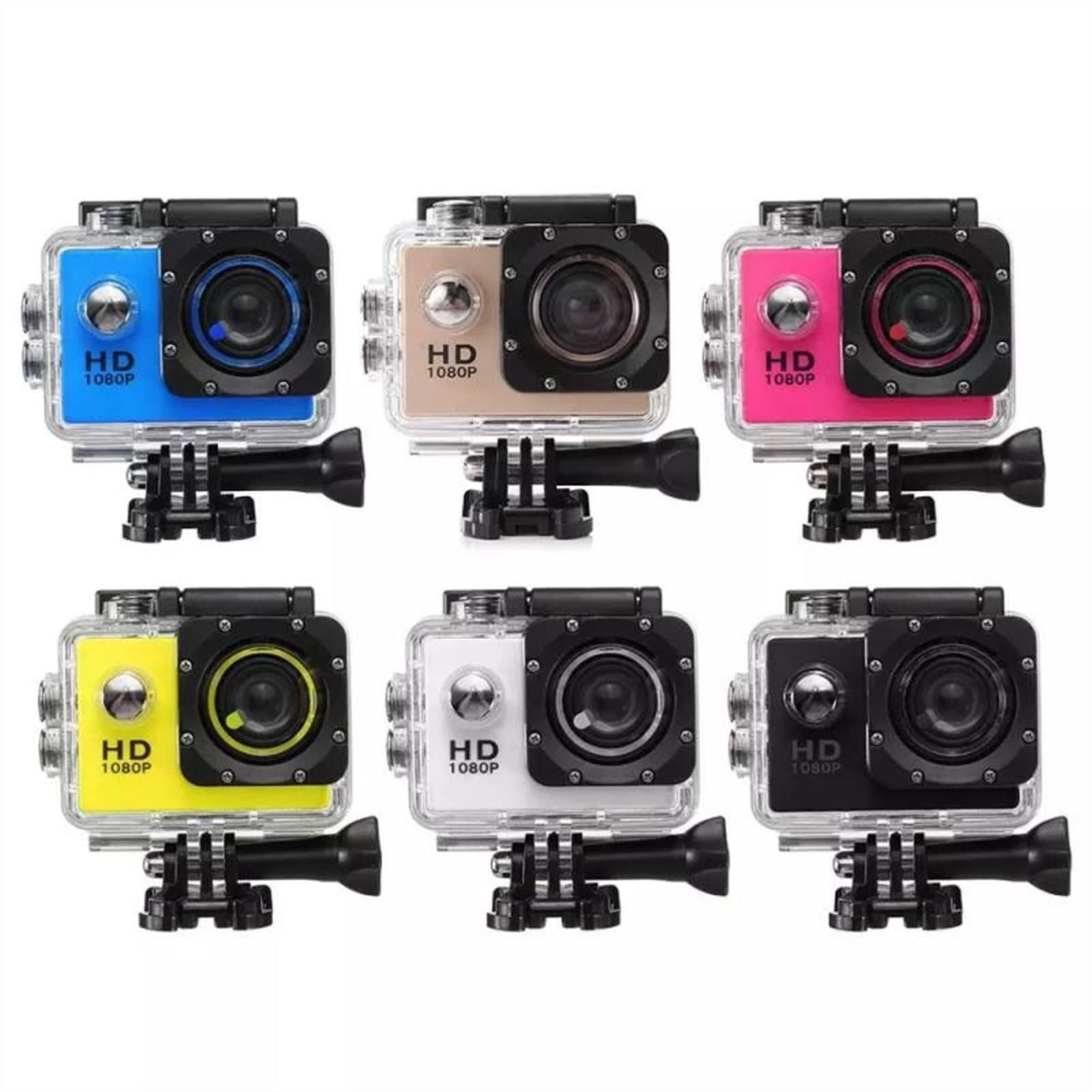 Go pro HD 1080p 32 GB. Fotocamera d'azione all'aperto, telecamera videocamera mini fotocamera impermeabile subacquea, fotocamera grandangolare da 140 gradi (Color : 02, Size : M)