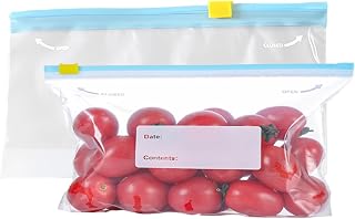 10 Pack BPA Free Food Storage Bags With zipper，Thick Reusable Sandwich Bags，Transparent Snack Baggies，Snack Size Bag (Small)