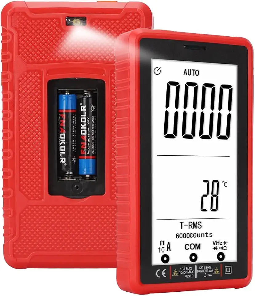 Multímetro Digital Automático de Alta Precisão | Detecção NCV sem Contato | CAT III 600V | Kit Completo (Cabos, Termopar) para Eletricistas e Automotivo