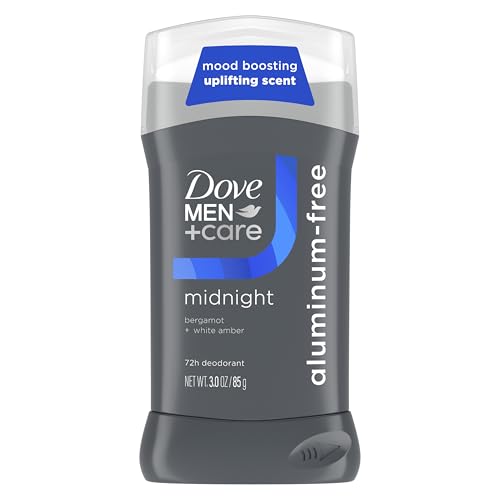 DOVE MEN + CARE Aluminum‑Free Deodorant Stick for Men, Bergamot & White Amber Mood Boosting Scent, 72h Odor Protection, 3 oz