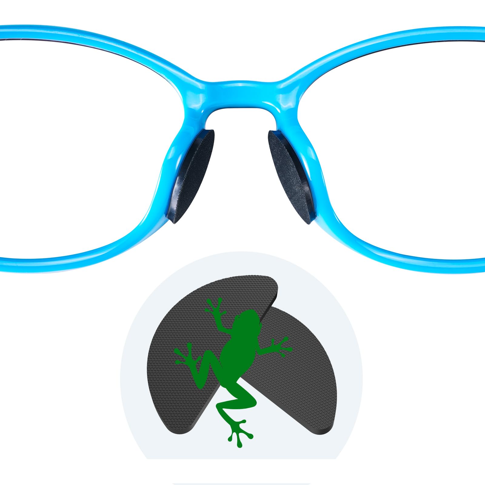 Fusanwin Eyeglass Nose Pads, 1.5mm Thk., Thousands of Frog-Inspired Microstructured Fibers, Anti Slip Soft Adhesive Silicone Nose Pads, Glasses Nose