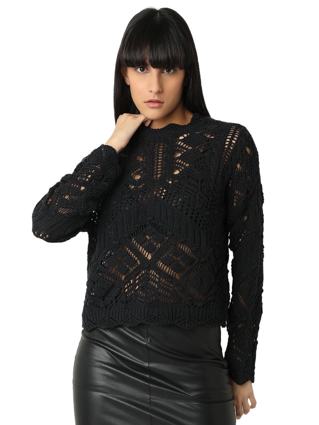 vero moda Women's Cotton Casual Pullover Sweater-picture-42