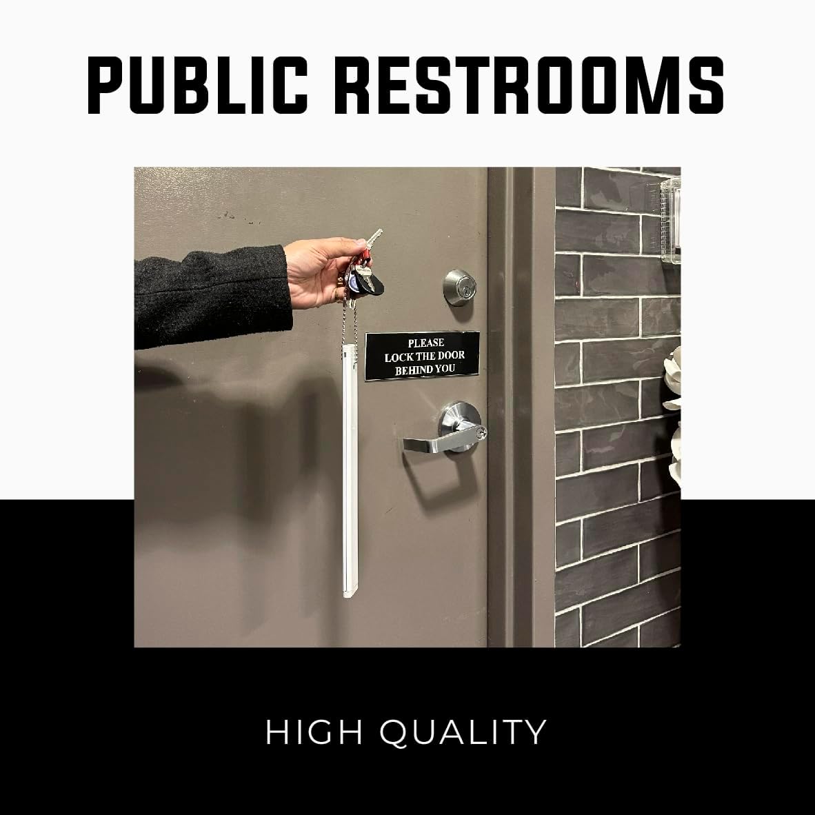 Commercial Grade Large Heavy-Duty Long Keychain for Homes and Public Restrooms