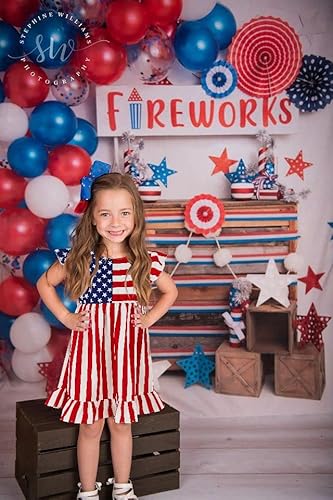 Girls Fourth Of July American Flag Dress Flutter Ruffle Sleeve A Line Stars Stripes Dresses 5-14 Years Kids #TOP4