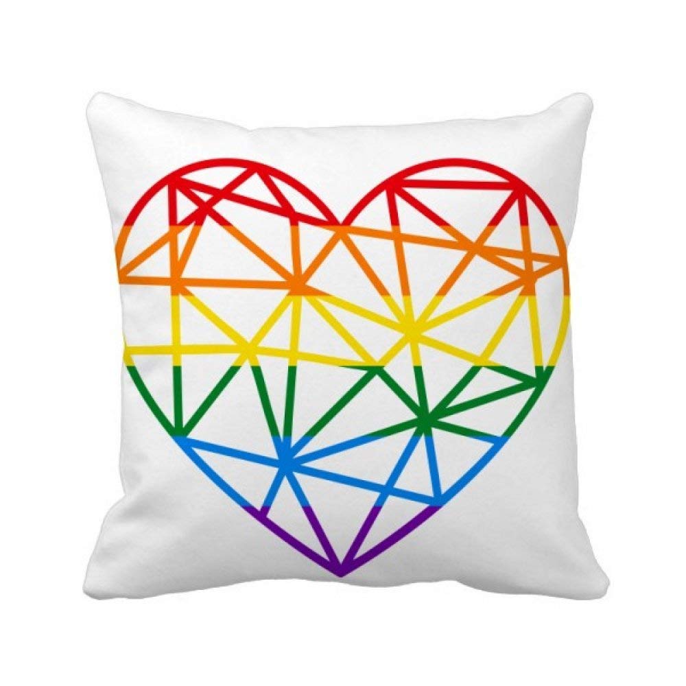 Housse de coussin cœur arc-en-ciel gay pour un salon chaleureux