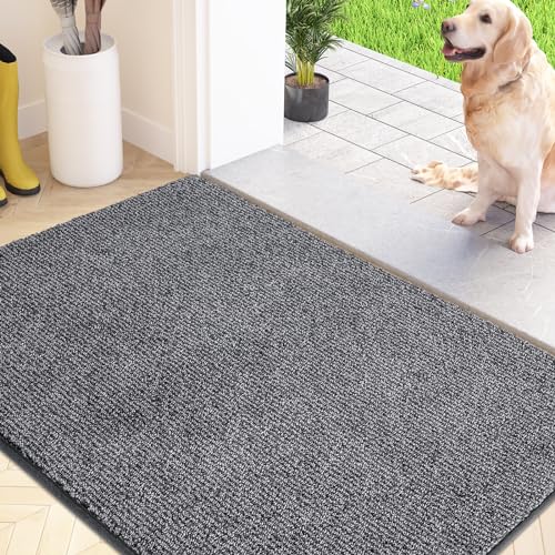 FCSDETAIL Dirt Trapper Indoor Door Mat 60 x 90 cm, Machine Washable Entrance Rug, Dog Doormat, Non-slip Inside Floor Mat for Entryway, Muddy Shoes & Paws