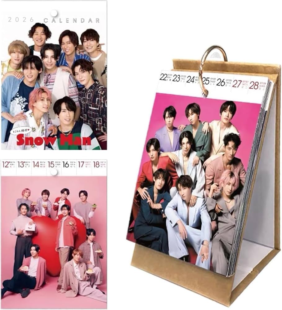 Amazon | 目黒蓮 スノーマン 2026年卓上 カレンダー 週間 54枚 応援