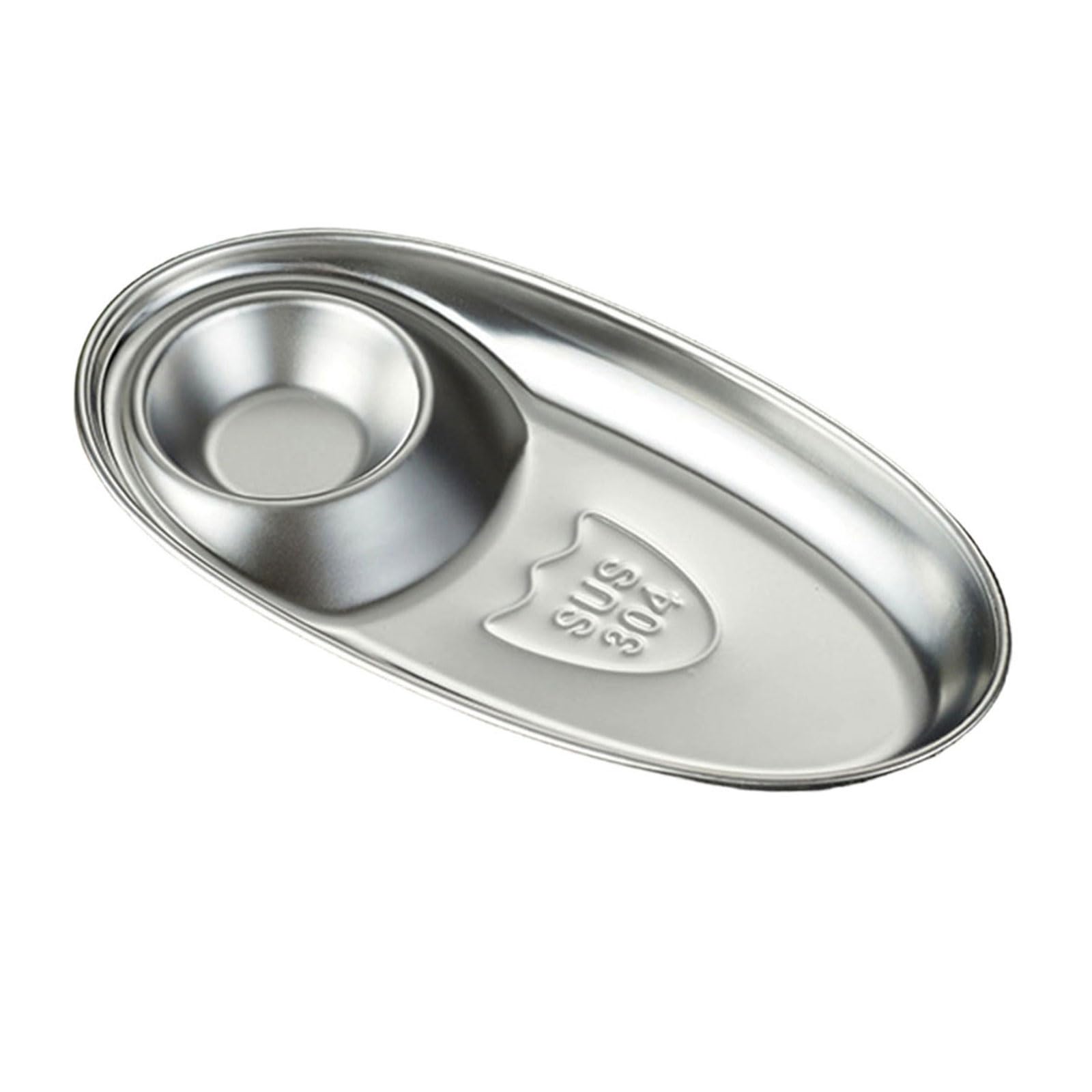 Elliptical Serving Plate Food Grade Nonrust Steel Kitchens Serving Tray for Snacks Condiments Sharing Family Gathering Snacks Tray