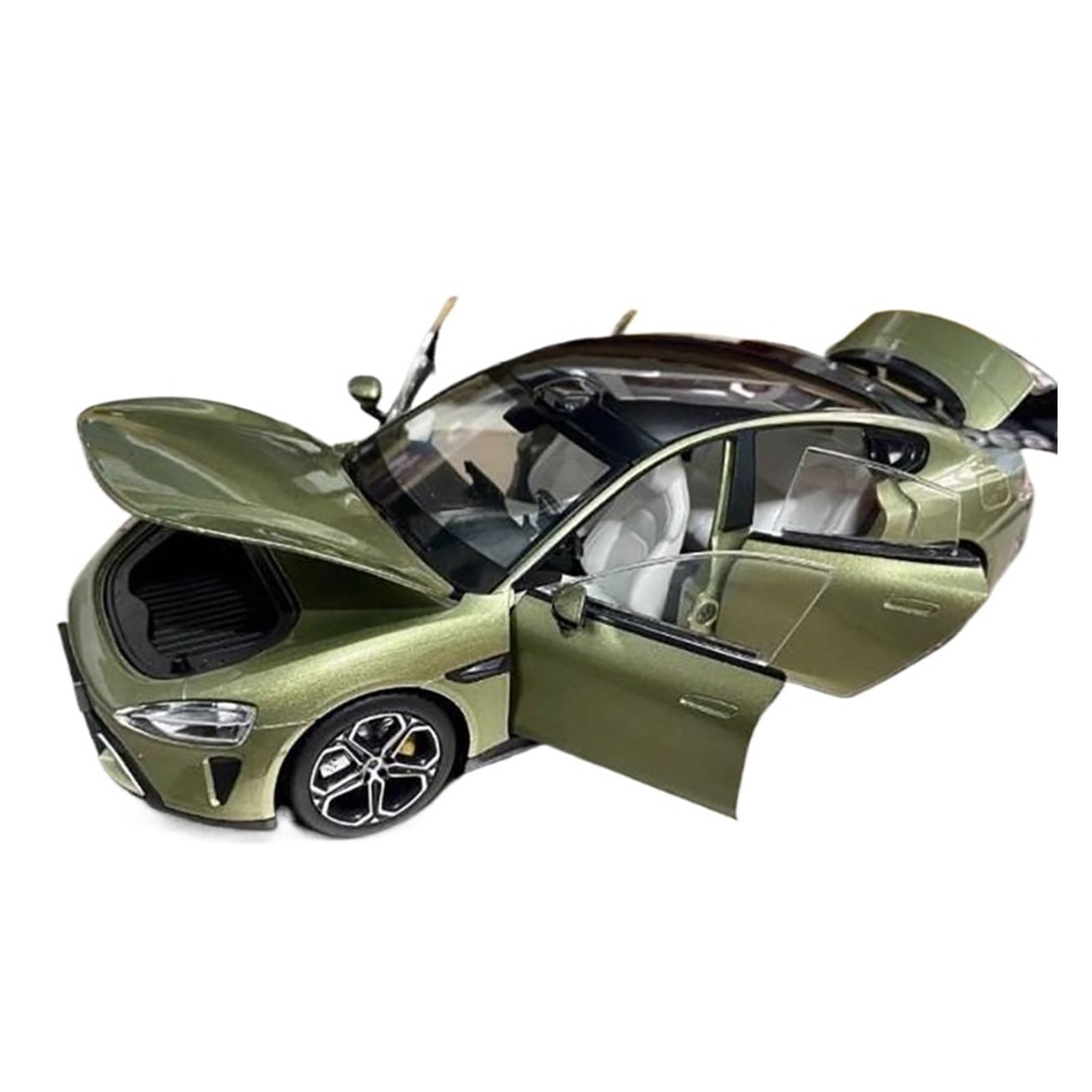 Corpo in metallo Interno in plastica Modellino In Scala 1/24 Pressofuso Per SU7 Ultra Modellino Auto In Lega, Decorazione Statica Per Auto Classico(Green)
