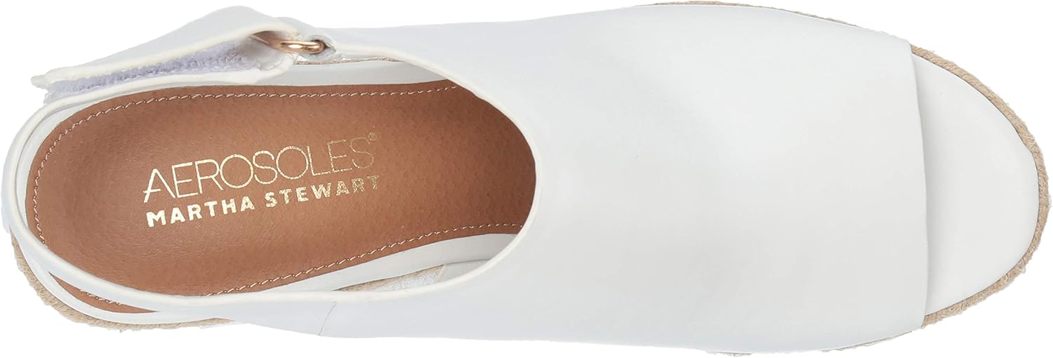 Aerosoles Women's Martha Stewart Hillside Wedge Sandal 9 Bone Leather