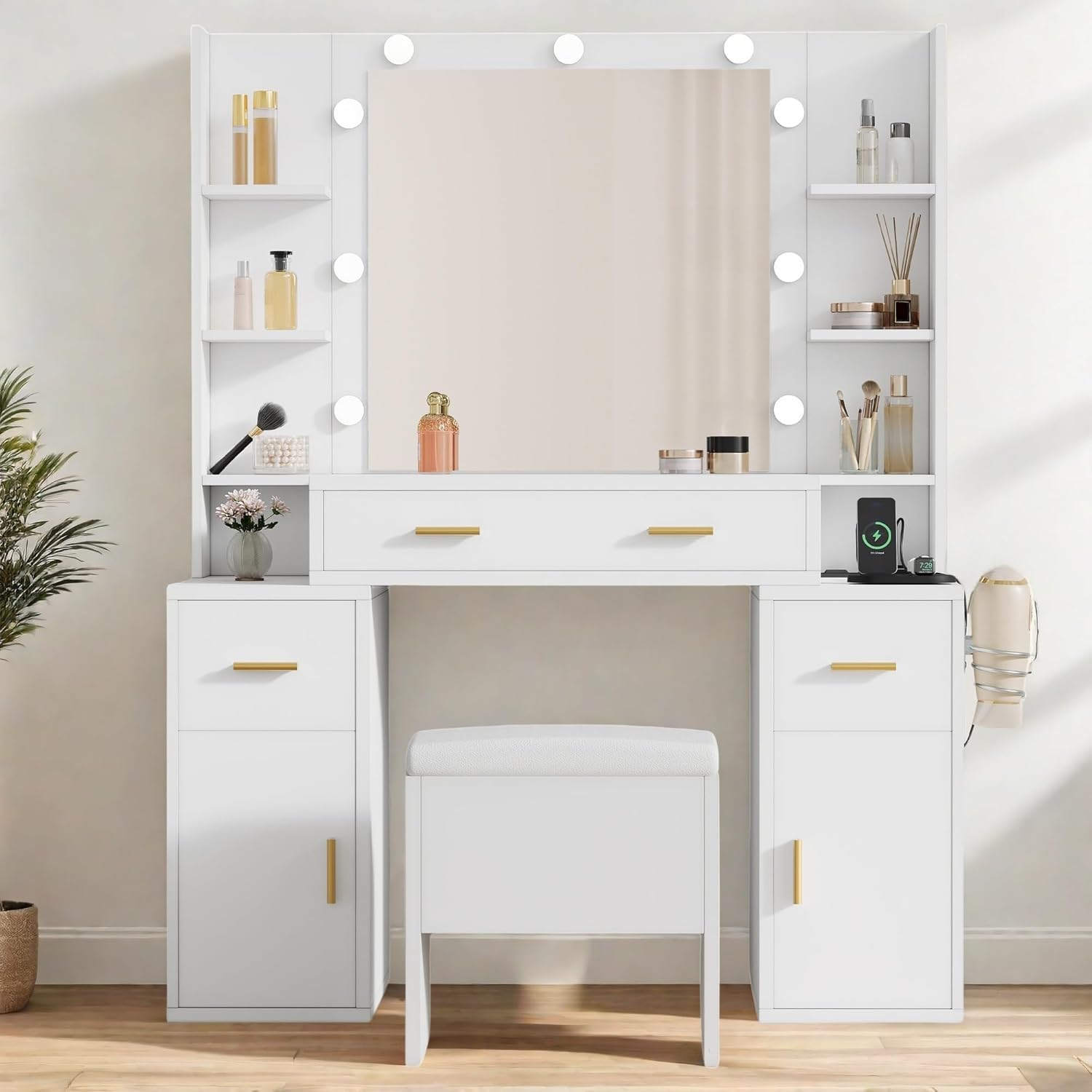 Amazon.com: YITAHOME Vanity Desk with Mirror, Makeup Vanity Set