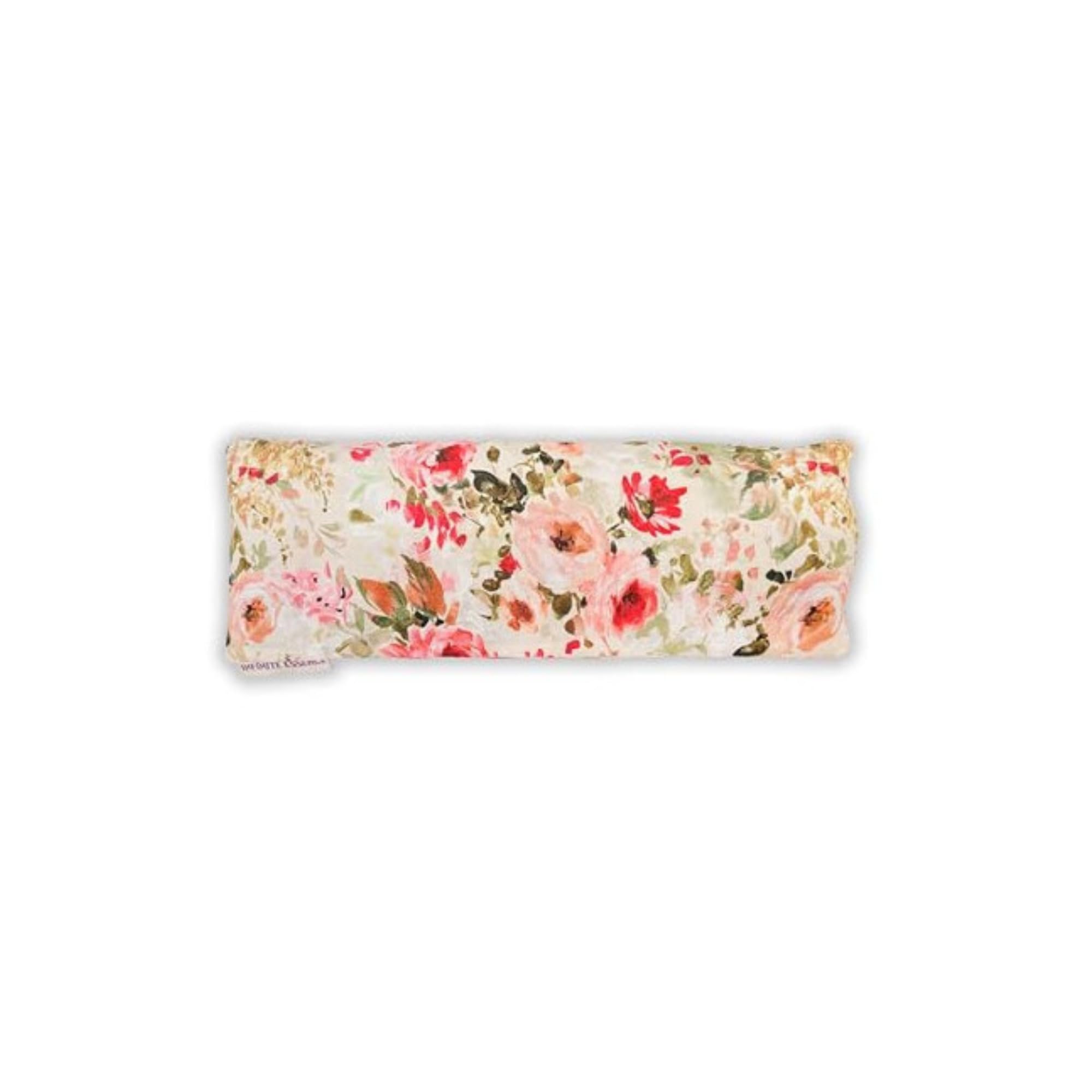 LAMARE Saco Semillas Microondas de Trigo y Lavanda 24 x 8 cm Funda Lavable 100% Algodón - Cojín Térmico Para Ojos Terapia Frío y Calor y Cólicos Bebe. (Rosas Crudo) Saco de Semillas Para Microondas.