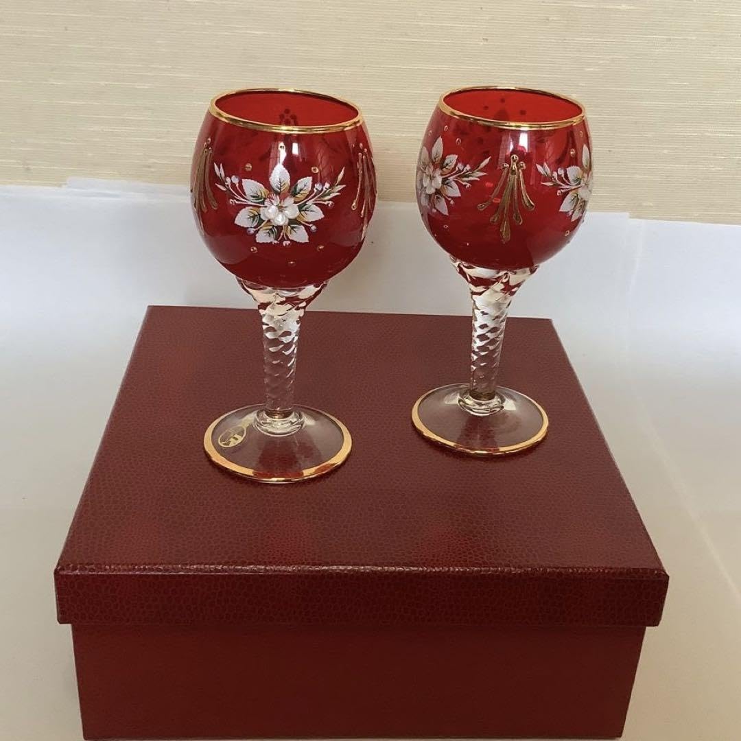 Amazon.co.jp: Galleria San Marco Italian Murano Pair Wine
