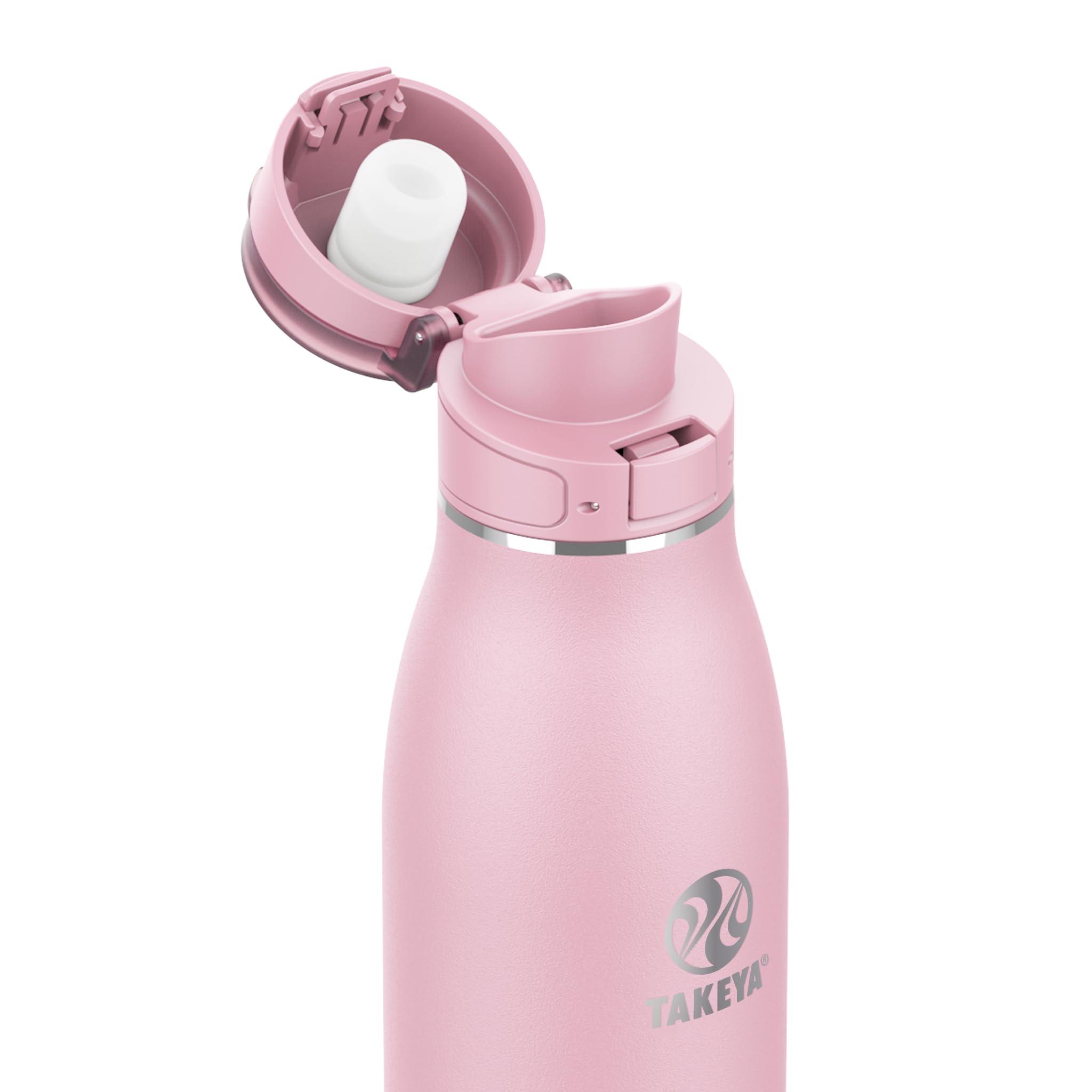 TAKEYA 52510 Mug de voyage en acier inoxydable, silicone et sans BPA, blush