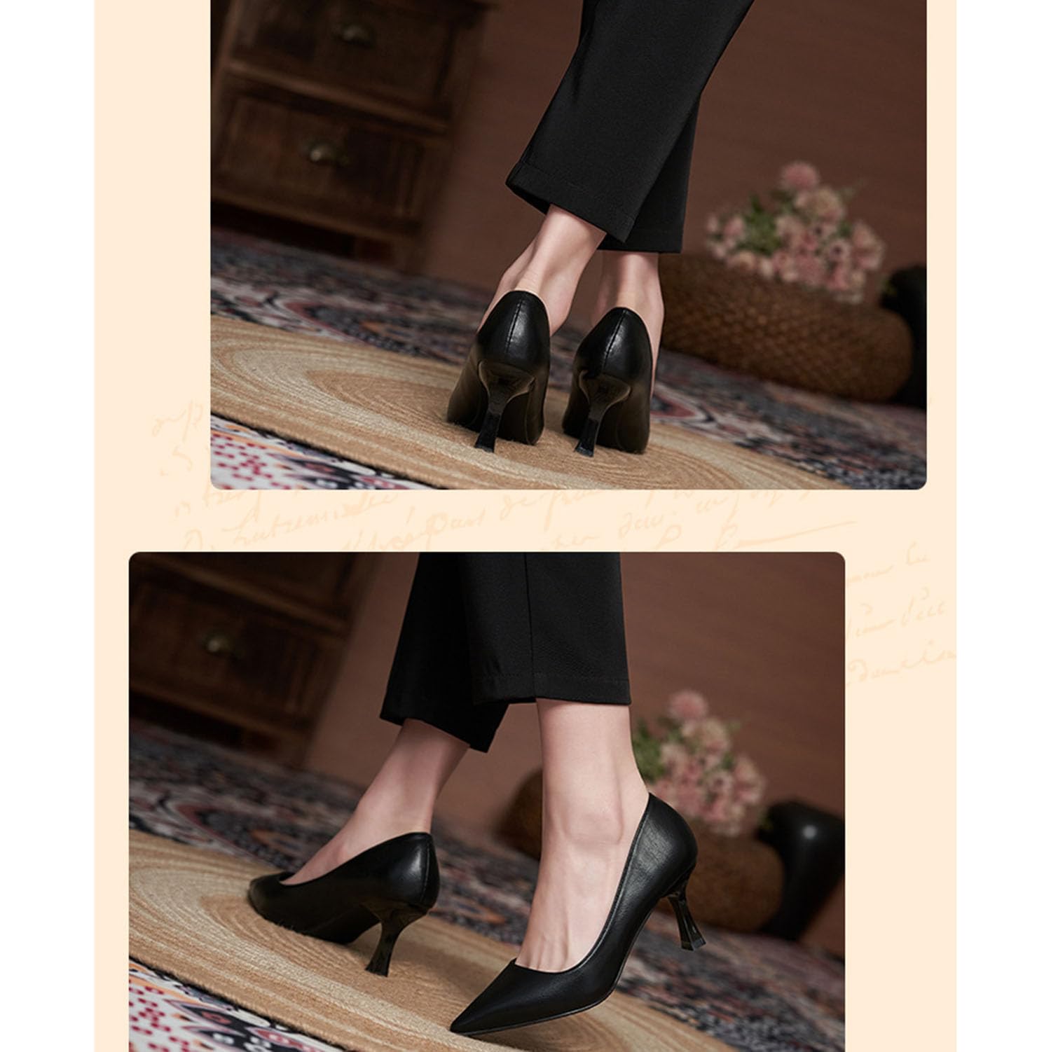 Scarpe da Donna con Tacco a Spillo, Punta Chiusa, Slip-on, in Similpelle, per Matrimonio, Festa, Ufficio e Lavoro