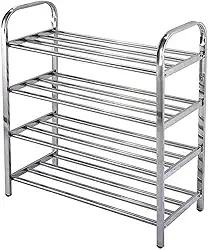 Sapateira Prateleira Inox 4 Andares Sapato Calçado Tenis Estante Casa Corredor Recepçao Entrada Organizador Multiuso