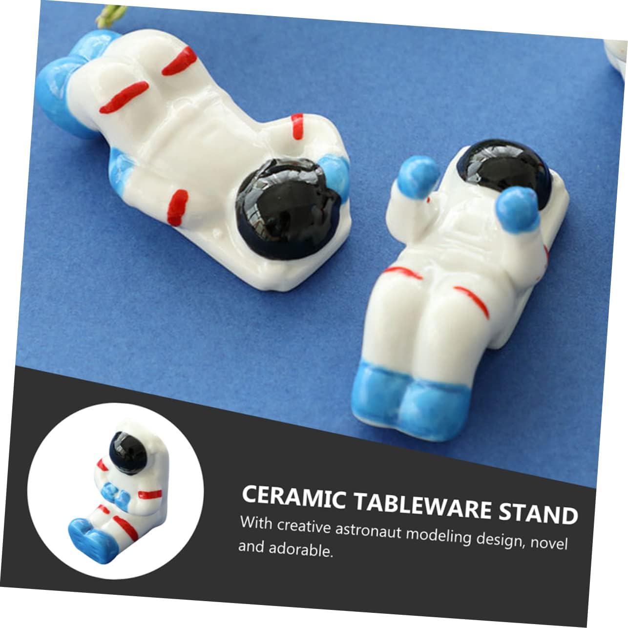 Mikinona 3pcs Astronaut Chopstick Rest Ceramic Chopsticks Stand Porcerin Chopstick Rest Porcelain Chopsticks Rest Chopstick Storage Stand Ceramic Spoon Rest Knives Rest Ceramics Mini Japan