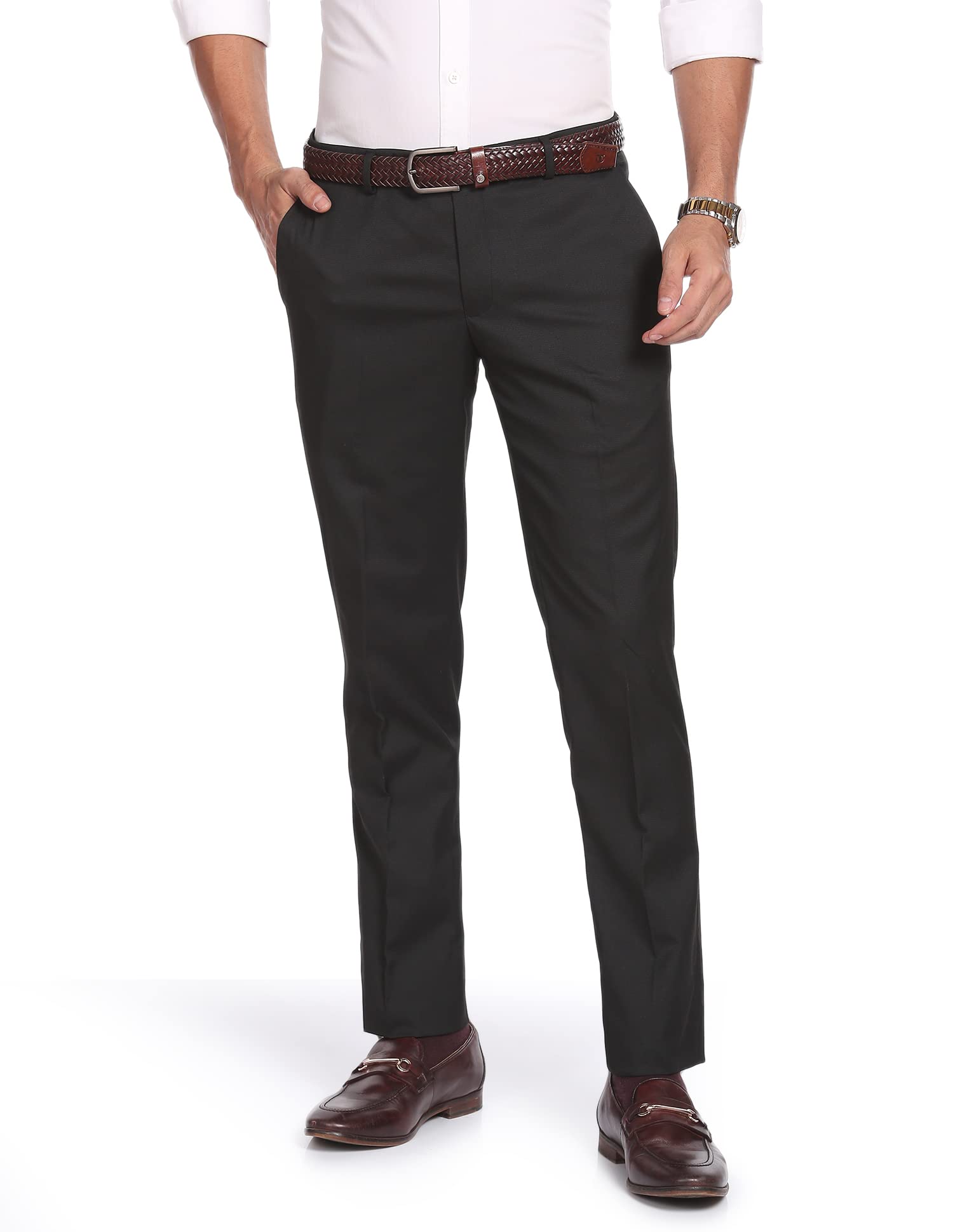 Smart Waist Solid Formal Trousers