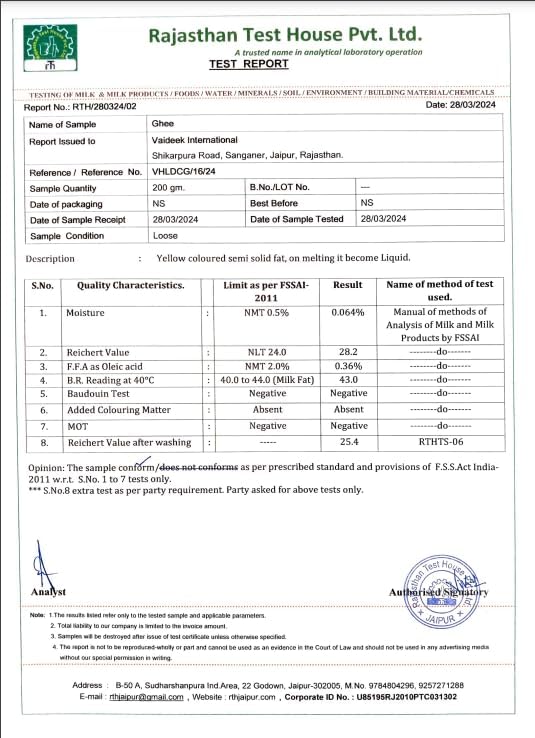 Image of Vaideek Pure Cow Ghee | Bilona Cow Ghee | Made in Earthen Pots (Pack of 2-1000 ml Each)