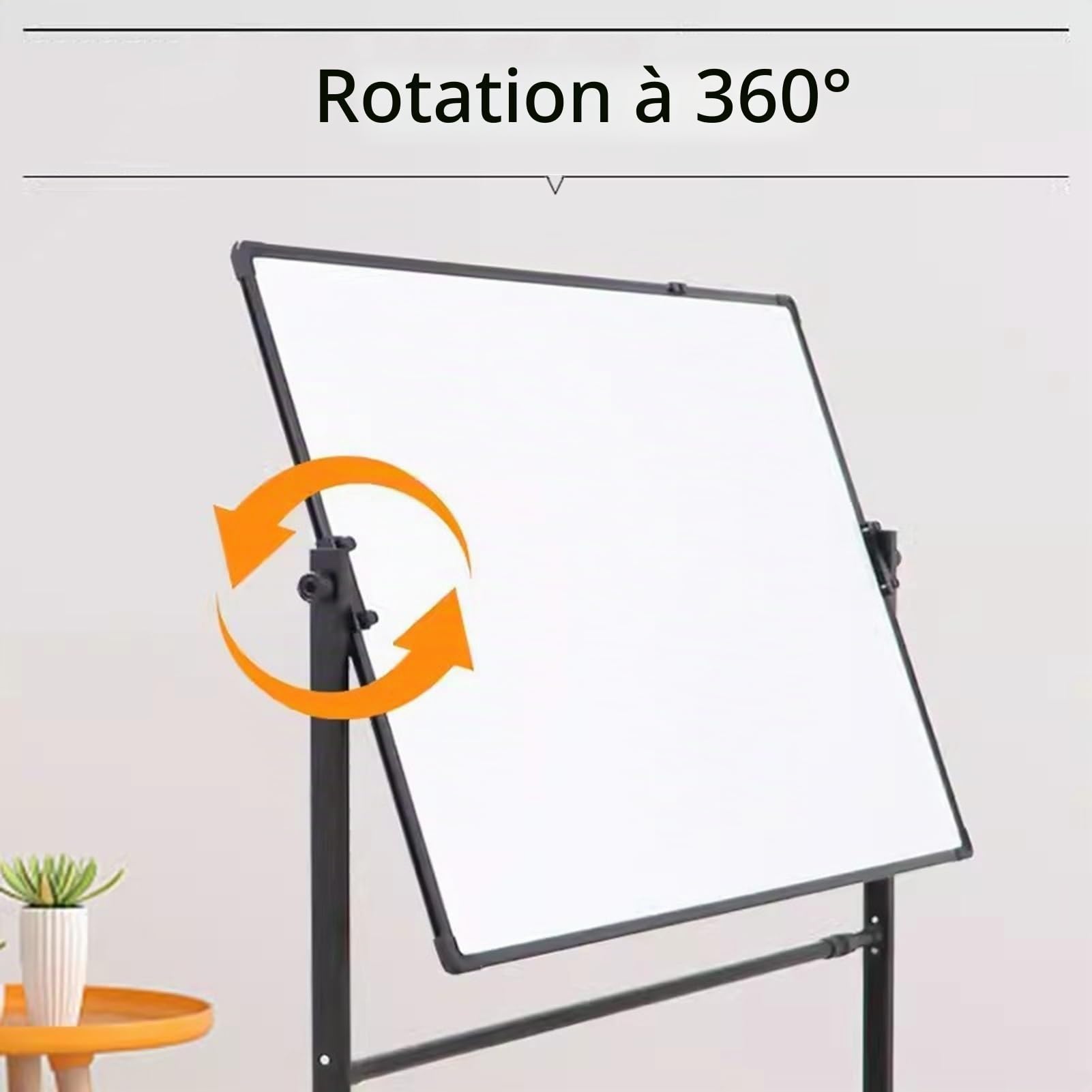Support de Tableau effaçable à Sec Mobile Universel-Noir, chevalet en métal Portable sur Roues pour Tableau Blanc, Tableau Noir, Tableau Blanc interactif