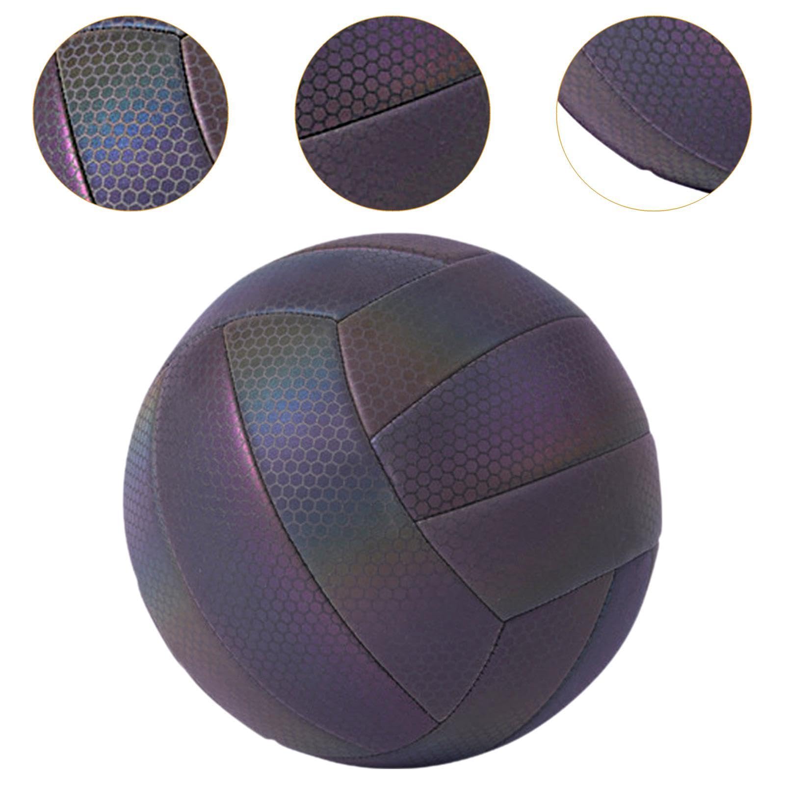 Voleibol Reflectante Oficial Pelota de Vóley PU para Adultos Niños Balón Elastico Y Resistente para Deportes de Equipo en Juegos Playa Práctica