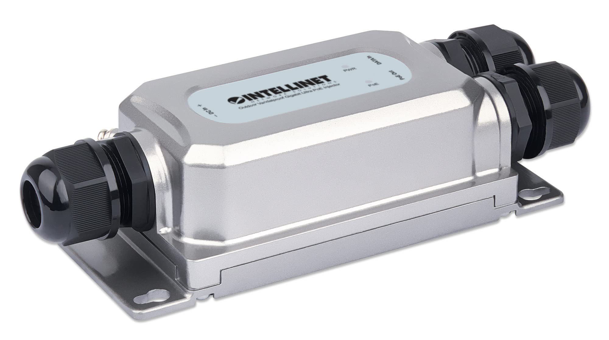 Intellinet Outdoor Industrial Gigabit PoE++ Injector – Up to 60W High Power – Metal Housing, IK10-rated Vandalproof, IP67-rated Dustproof Waterproof – 3 Yr Mfg Warranty - 561785