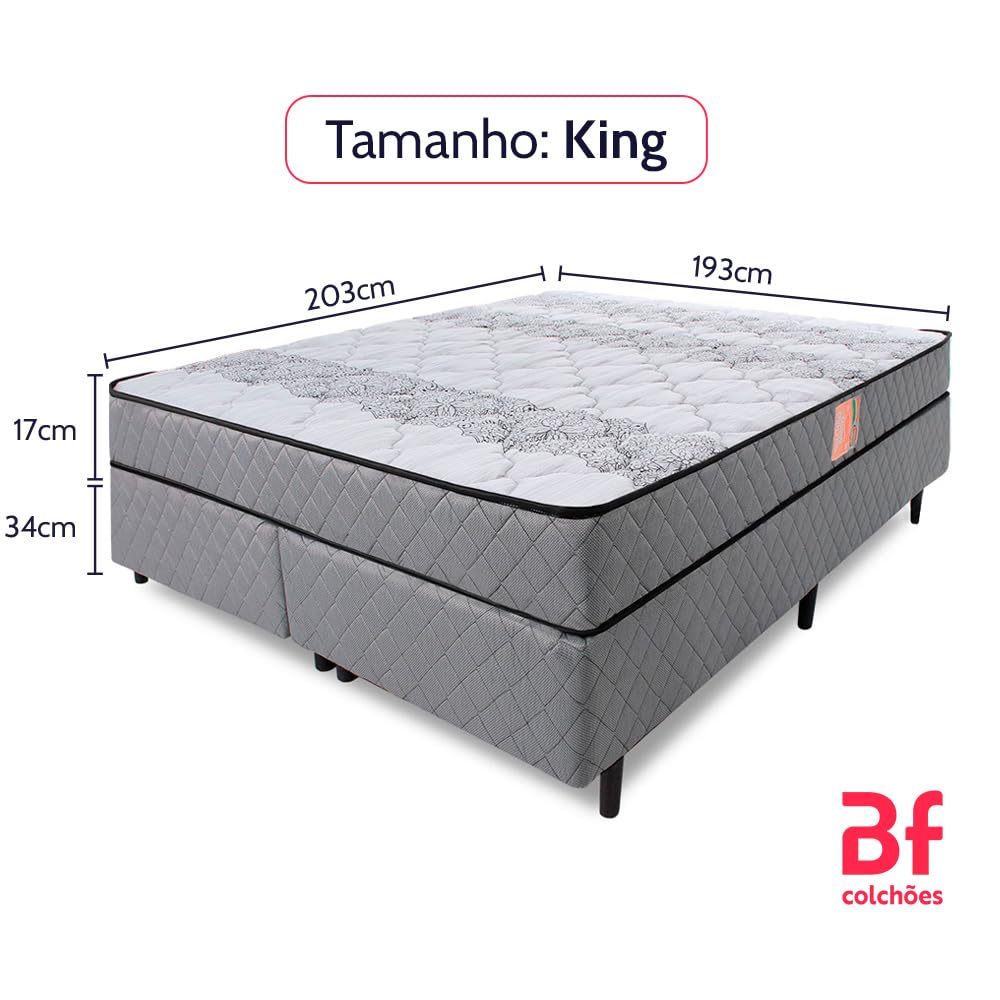 Cama Box Colchão King Firme Espuma D33 Antialérgico Certificado