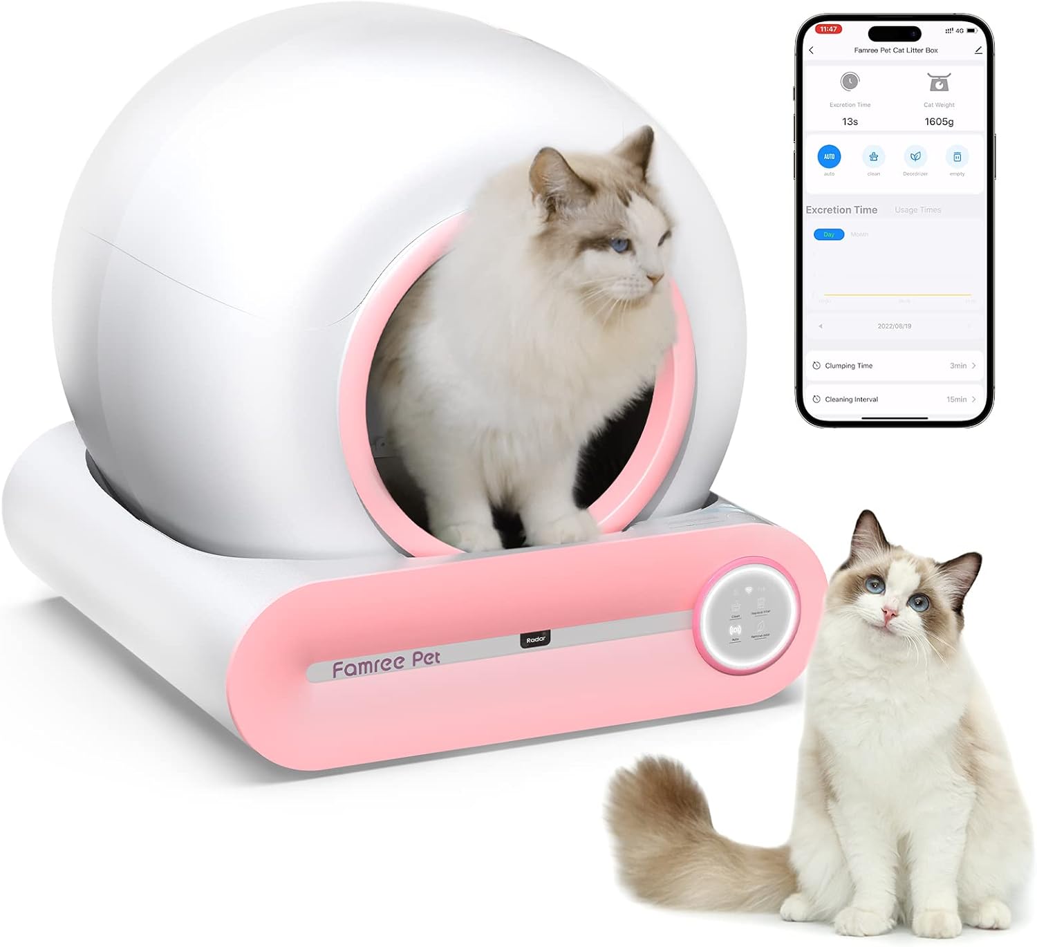 Famree Pet Smart SelfCleaning Cat Litter Box, 2023 New