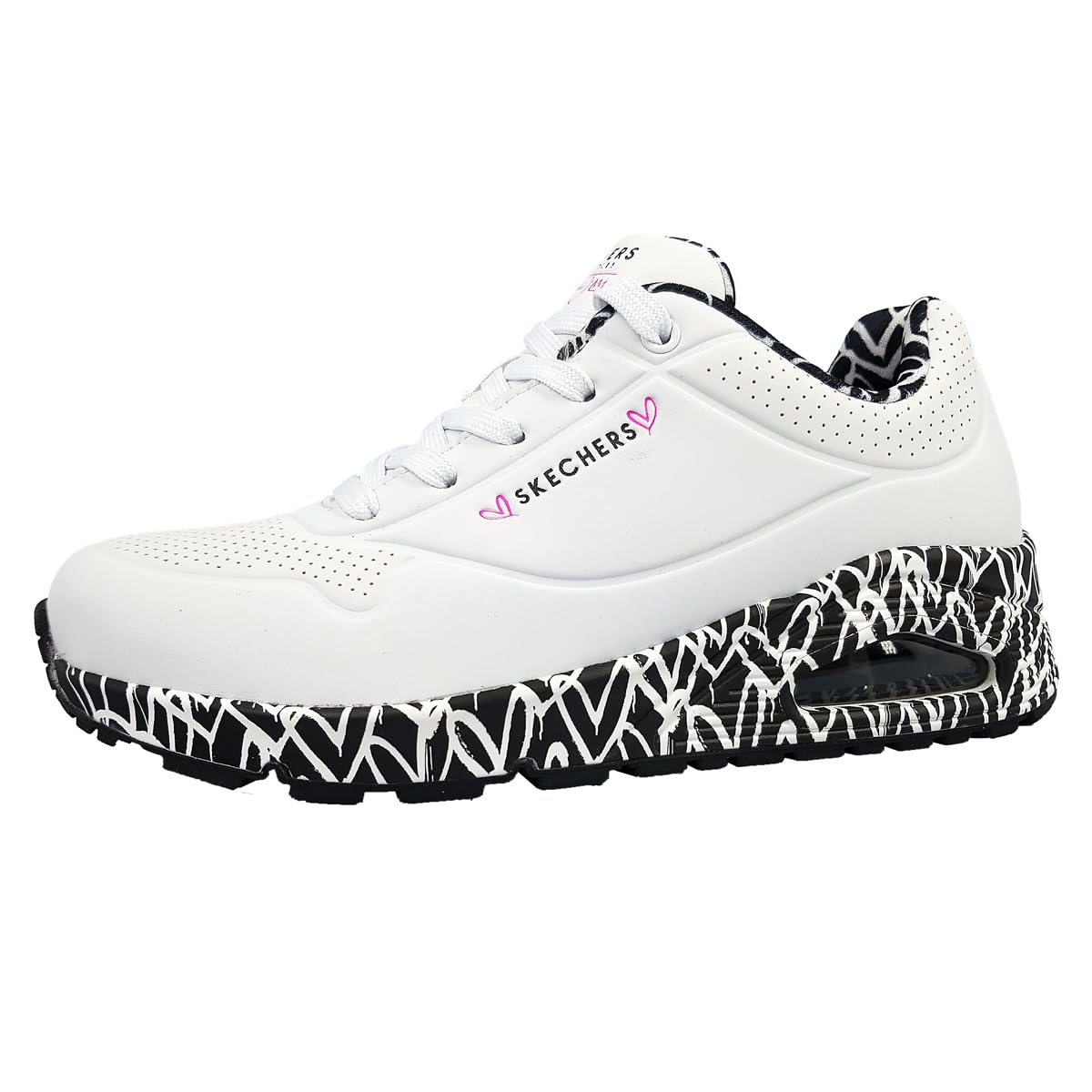 Skechers Uno-Loving Love 155506-WBK, Womens Sneakers, White, 41 EU