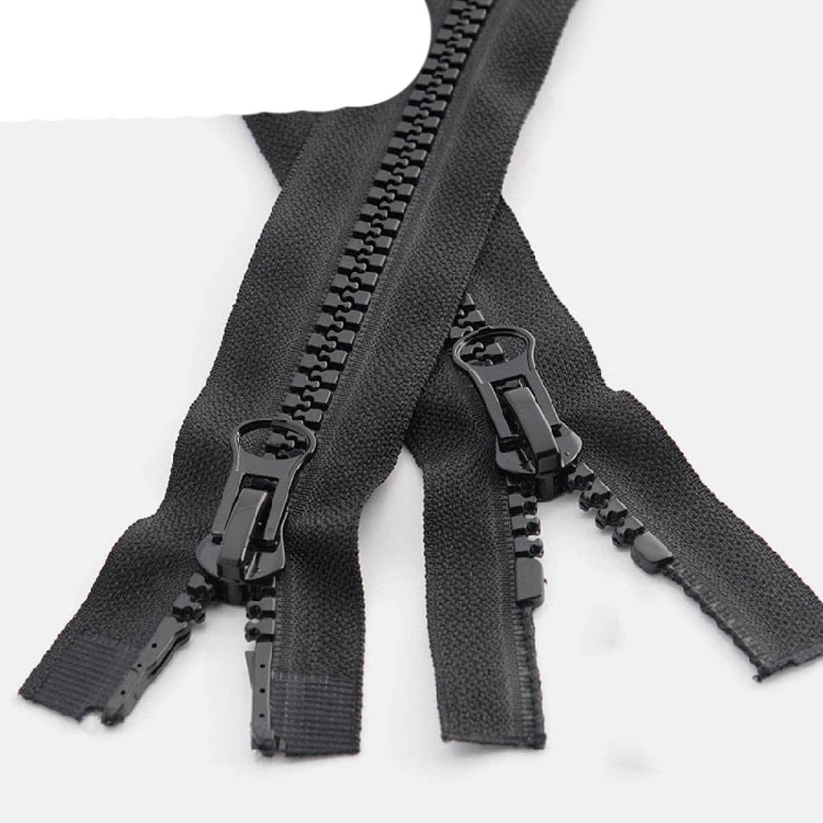 Estrattore Ziper, fissatore di cerniere, Sliders Zipper,Sewing Zips,Ended Zip Fasteners,8# Double Slider Sewing Zipper Eco-Friendly Resin Zippers for Jackets Coat Down Sleeping Bag Zips DIY Sewing Acc