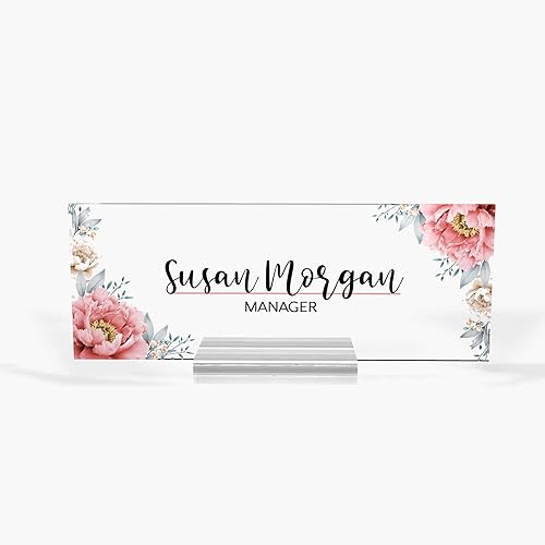 Miniatura 2 de Placa de identificación personalizada para escritorio, letrero de placa de identificación, decoración moderna de oficina, negocios, placa de nombre