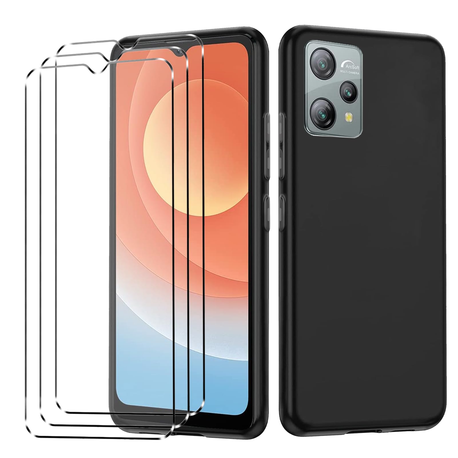 Jioeuinly Case For Blackview A53 Case Compatible With Blackview A53 Phone Case Cover [with Tempered Glass Screen Protector][Ring Support][Colorful Reflect Light] IMDH-HS - View #2