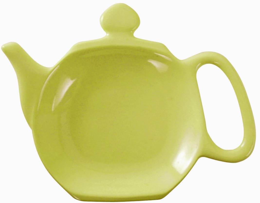 Tea and More Ceramic Tea Bag Holder Color Lime Green