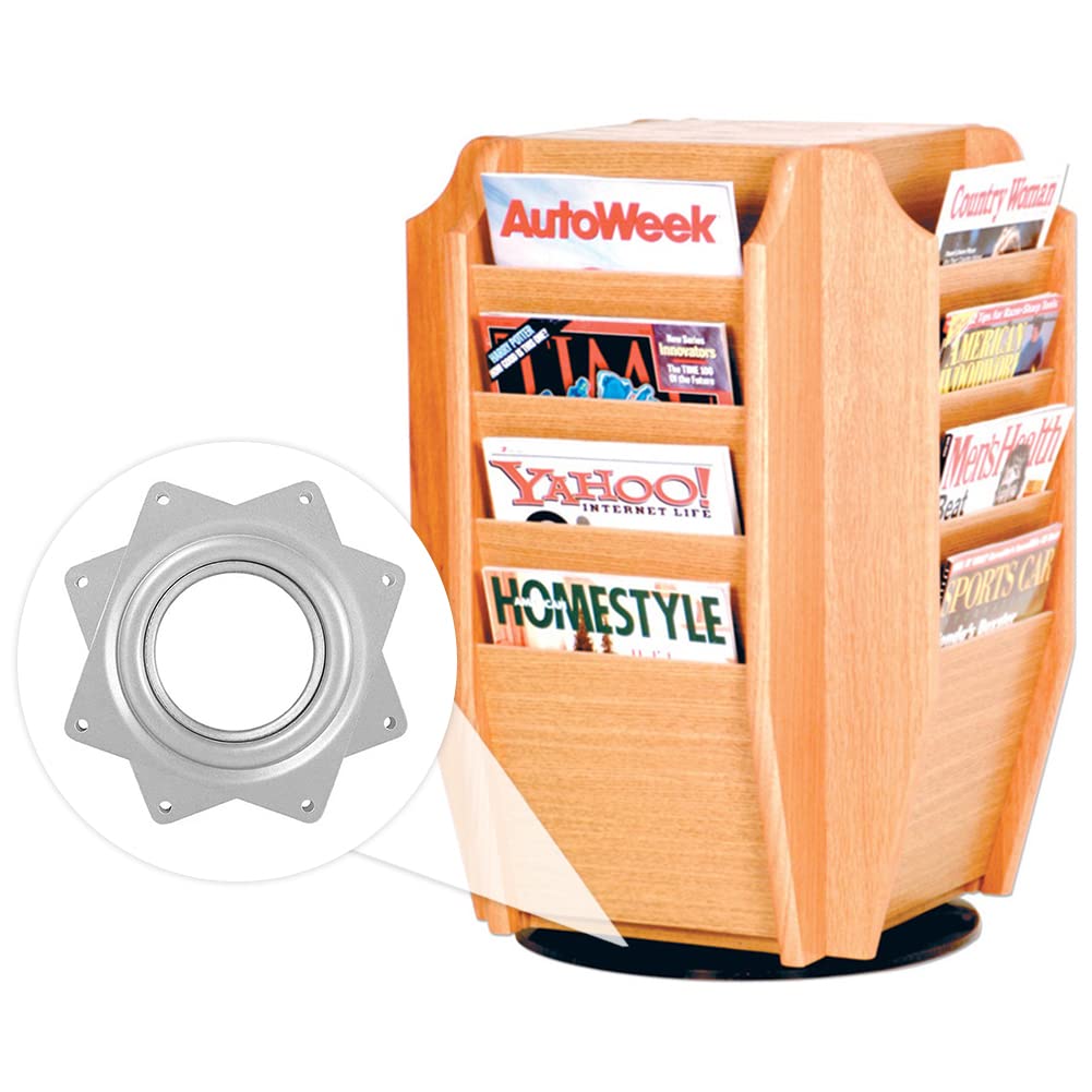 Piatto Girevole Metallo, Piastra Girevole Quadrata, Piatto Rotante Cuscinetti, Lazy Susan con Cuscinetti Sfera, Rotazione a 360° Piastra di Montaggio, Giradischi per Mobili, Banco Mostra, TV Desk, 4"